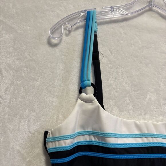 Miraclesuit Women's One Piece Slimming Underwire Swimsuit Size 14 Black Blue - Picture 2 of 14